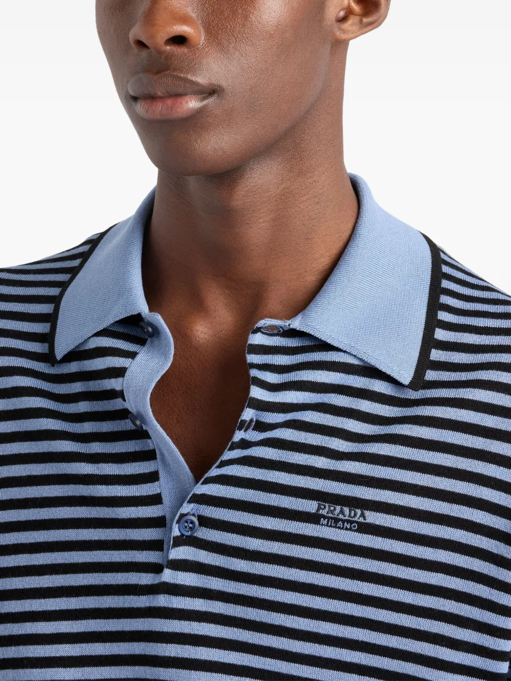 Prada Gestreept katoenen poloshirt Blauw