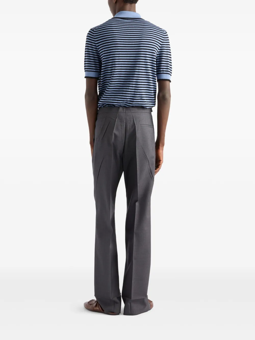 Prada Gestreept katoenen poloshirt Blauw