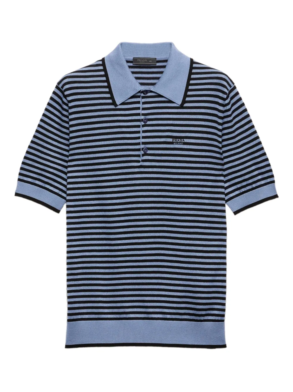 Prada playera tipo polo de algodón a rayas | azul | Image 1