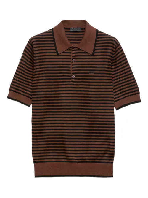 Polo en coton à rayures - Prada - Modalova