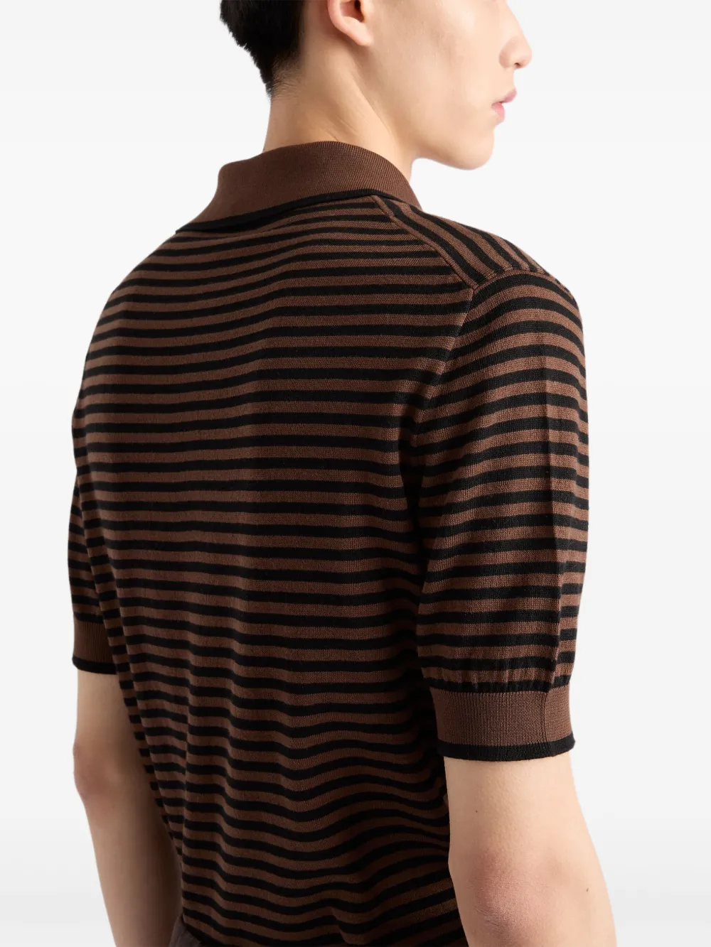 Prada Gestreept poloshirt Bruin