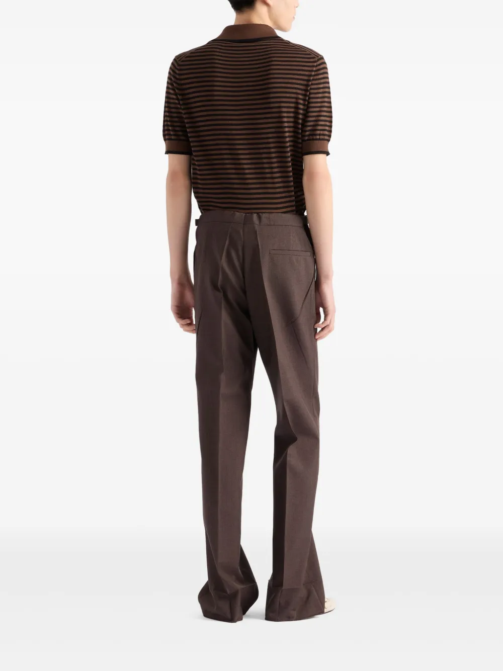 Prada Gestreept poloshirt Bruin