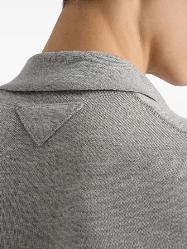 Prada Cashmere Polo Shirt | Grey | FARFETCH