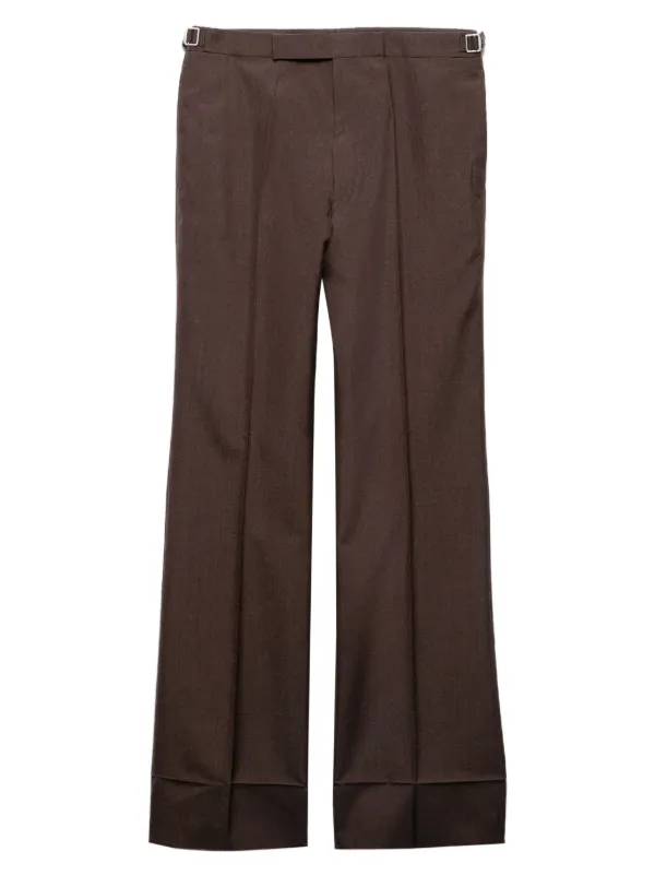 PRADA wool × mohair slacks Prada Mohair wool-blend Trousers | Brown | FARFETCH PL
