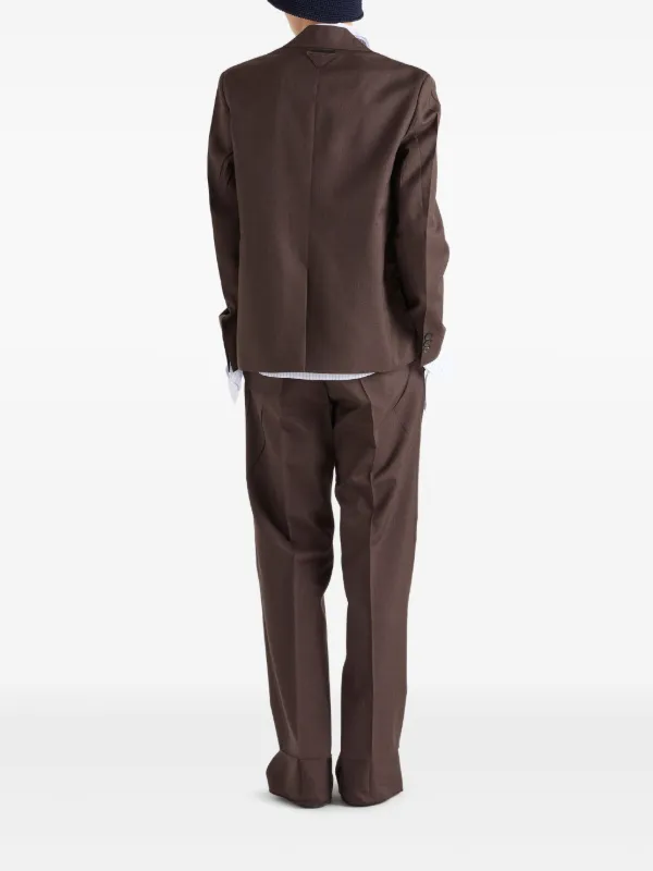 Prada Mohair wool-blend Trousers | Brown | FARFETCH PL