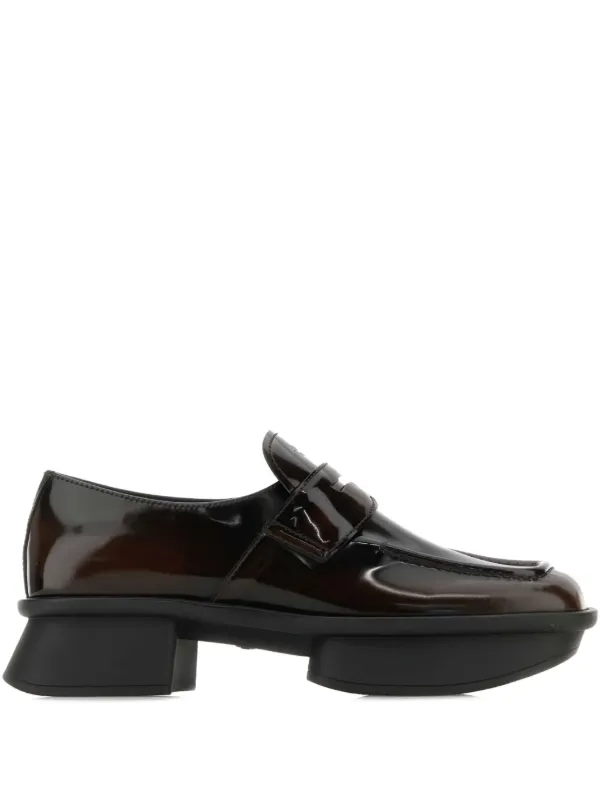 Prada Patent Leather Loafers in Brown