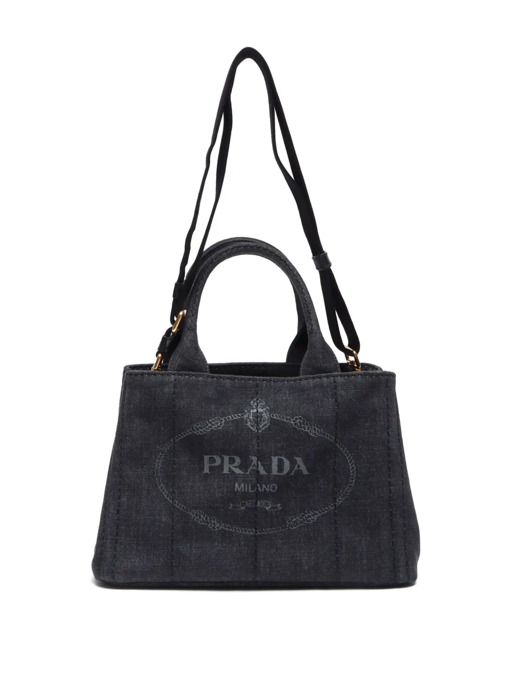 Pre-owned Prada 2000-2020 Canapa S Two-way Tote Bag In Black