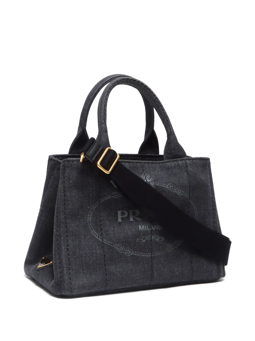 Pre-owned Prada 2000-2020 Canapa S Two-way Tote Bag In Black