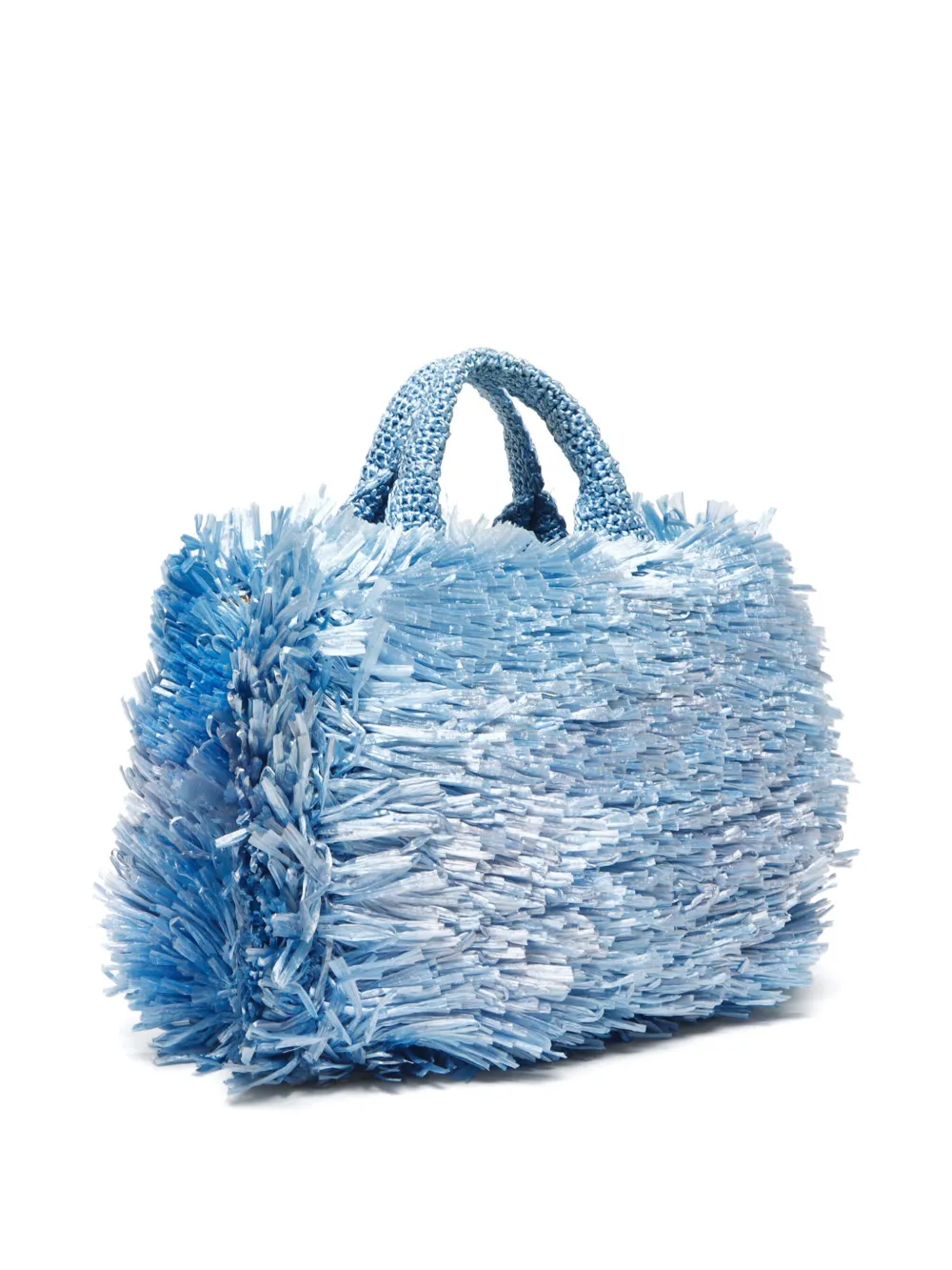 Pre-owned Prada 2000-2020 Raffia Grass Tote Bag In Blue
