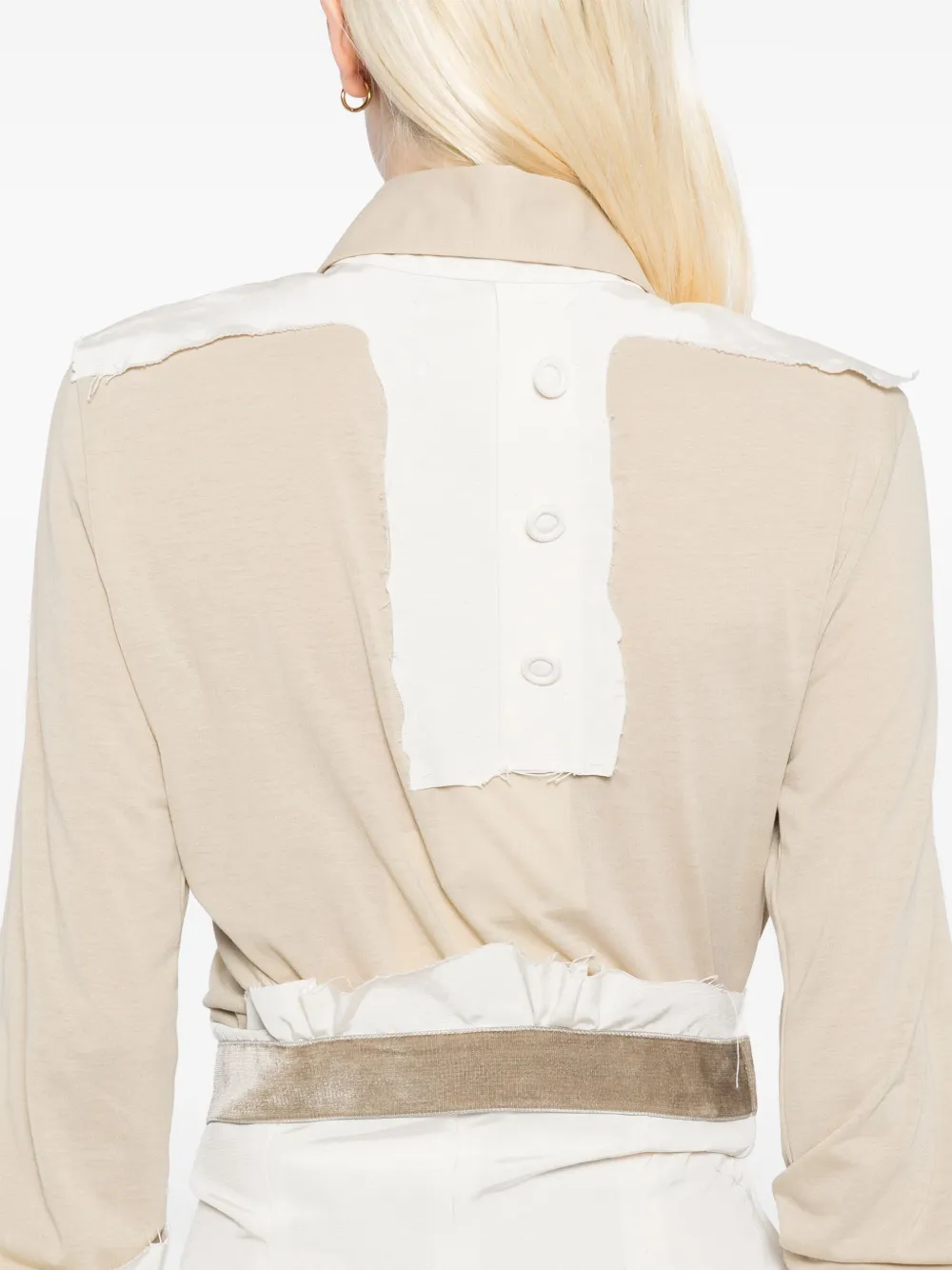 Maison Margiela Jurk met patchwork en ceintuur Beige