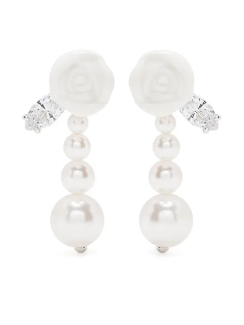 SHUSHU/TONG ceramic rose earrings