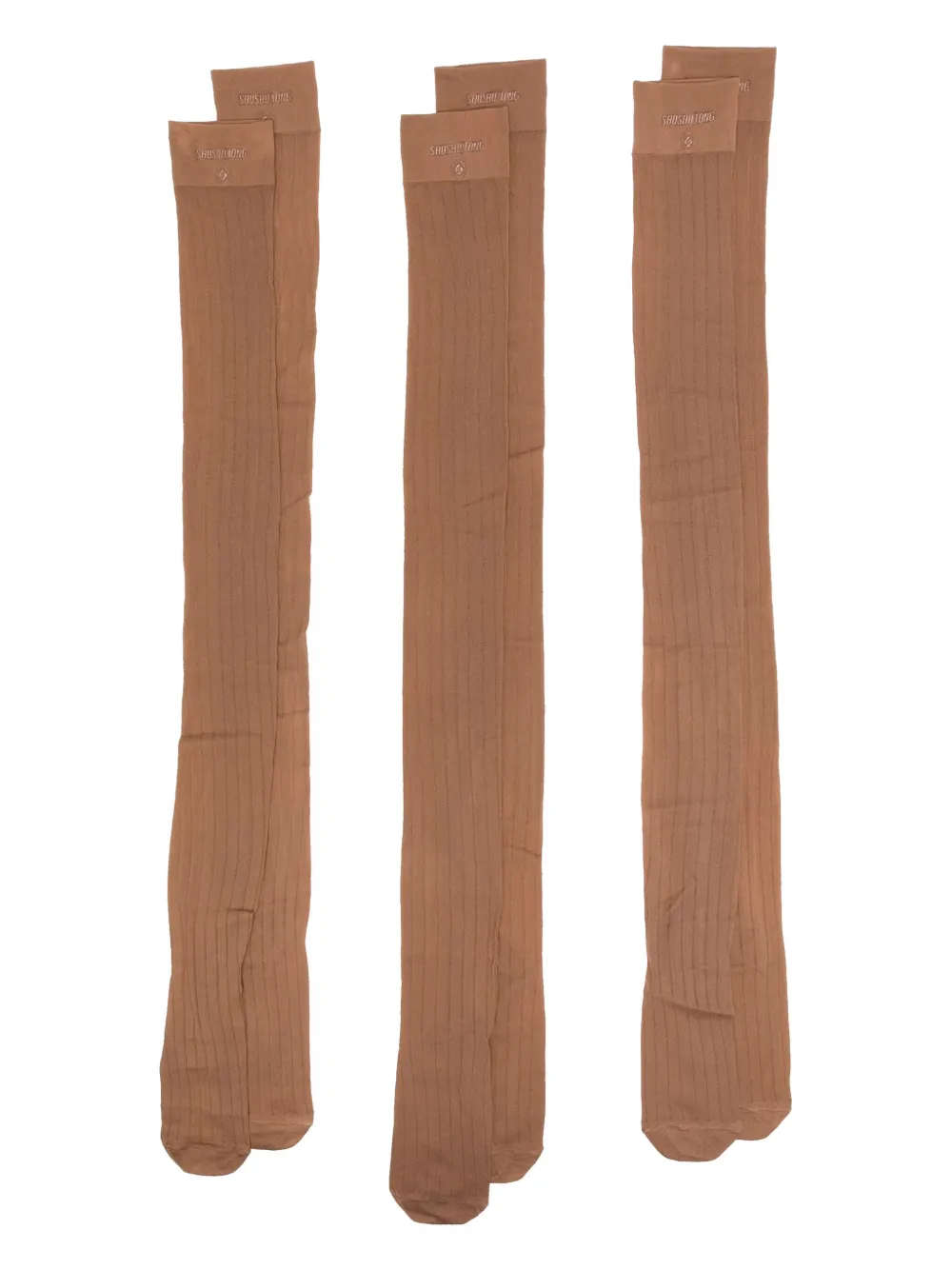 logo-printed stockings(set of three)