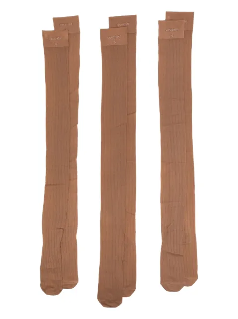 SHUSHU/TONG logo-printed stockings(set of three)