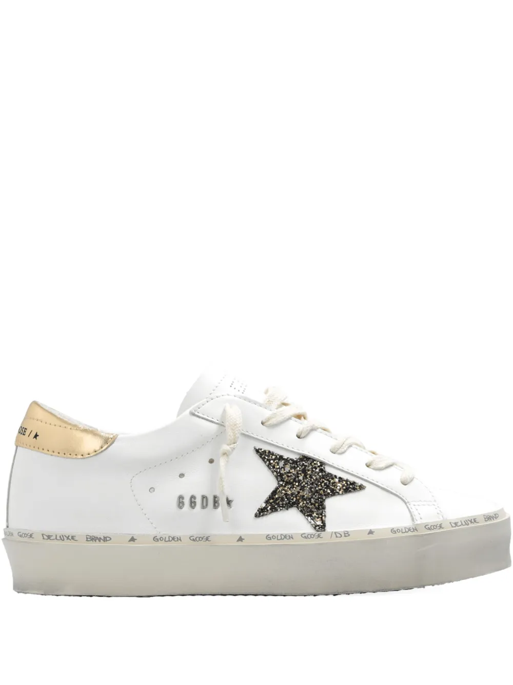 Golden Goose Hi Star "White Black Gold Glitter" sneakers