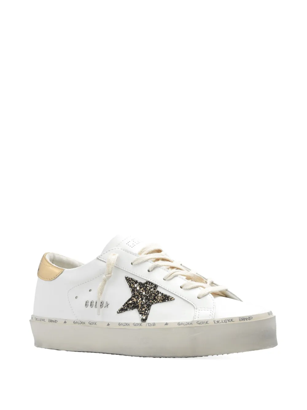 Golden Goose Hi Star "White Black Gold Glitter" sneakers
