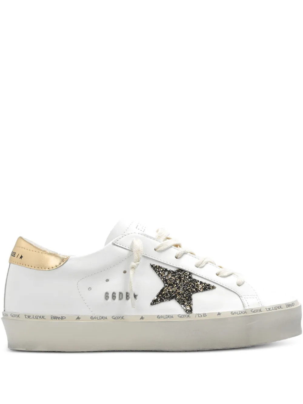 Golden Goose Hi Star "White Black Gold Glitter" sneakers
