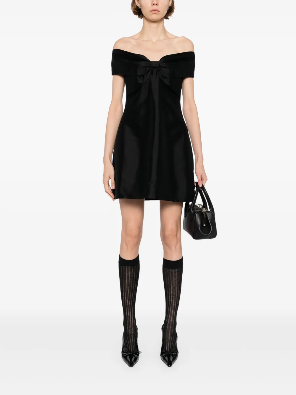SHUSHU/TONG bow mini dress - Zwart