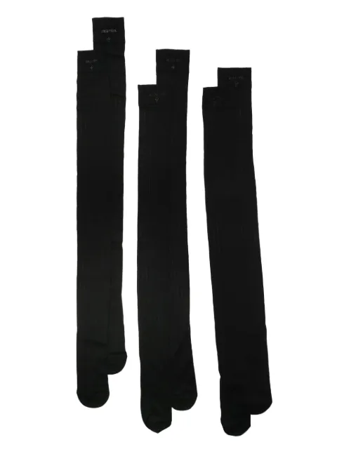SHUSHU/TONG set of 3 logo-embroidered socks