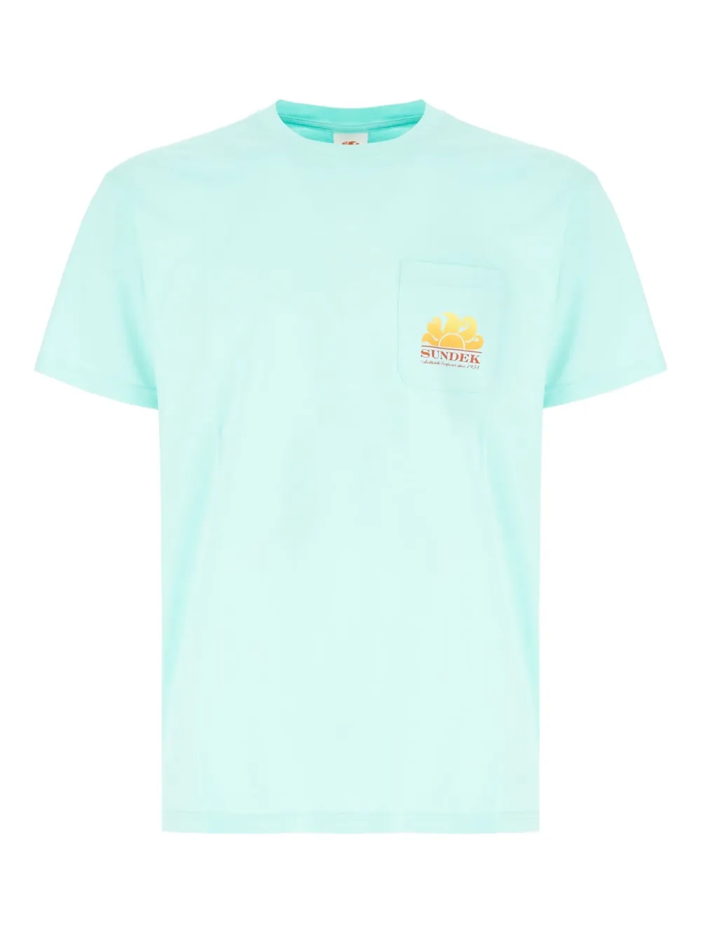 Sundek New Herbert T-shirt met logo zak Blauw