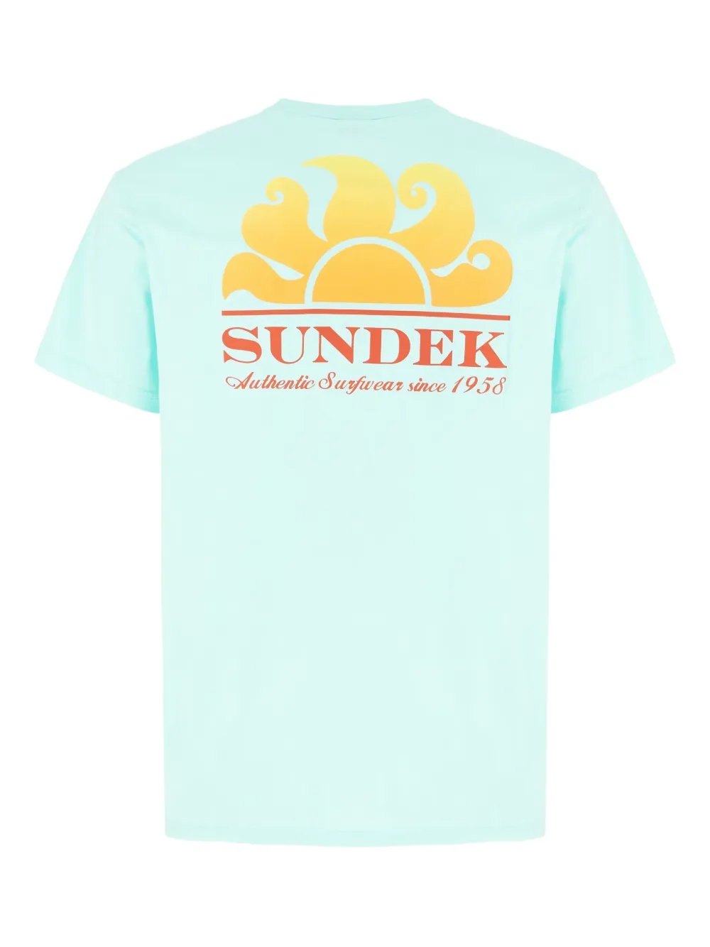 Sundek New Herbert T-shirt met logo zak Blauw