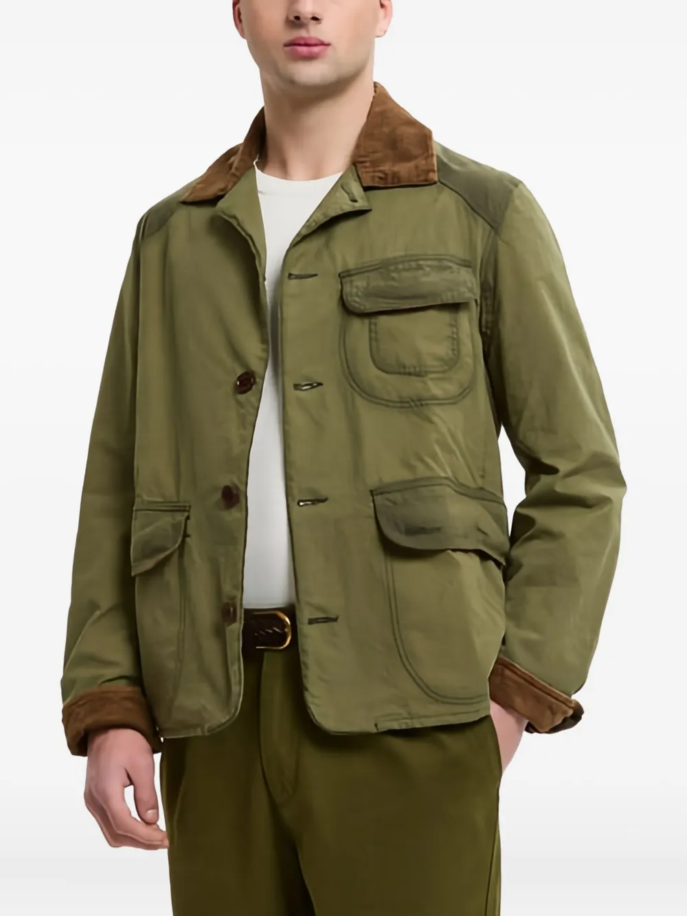 Barbour Jack met ribfluwelen kraag Groen