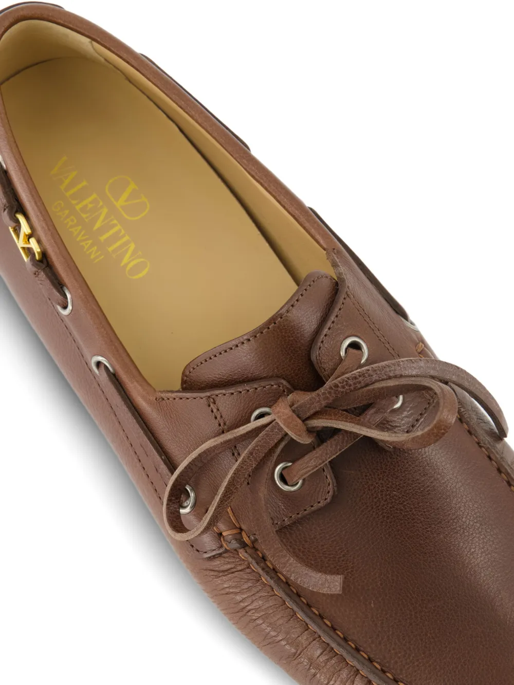 Valentino Garavani Driver Fastaway leather loafers Brown