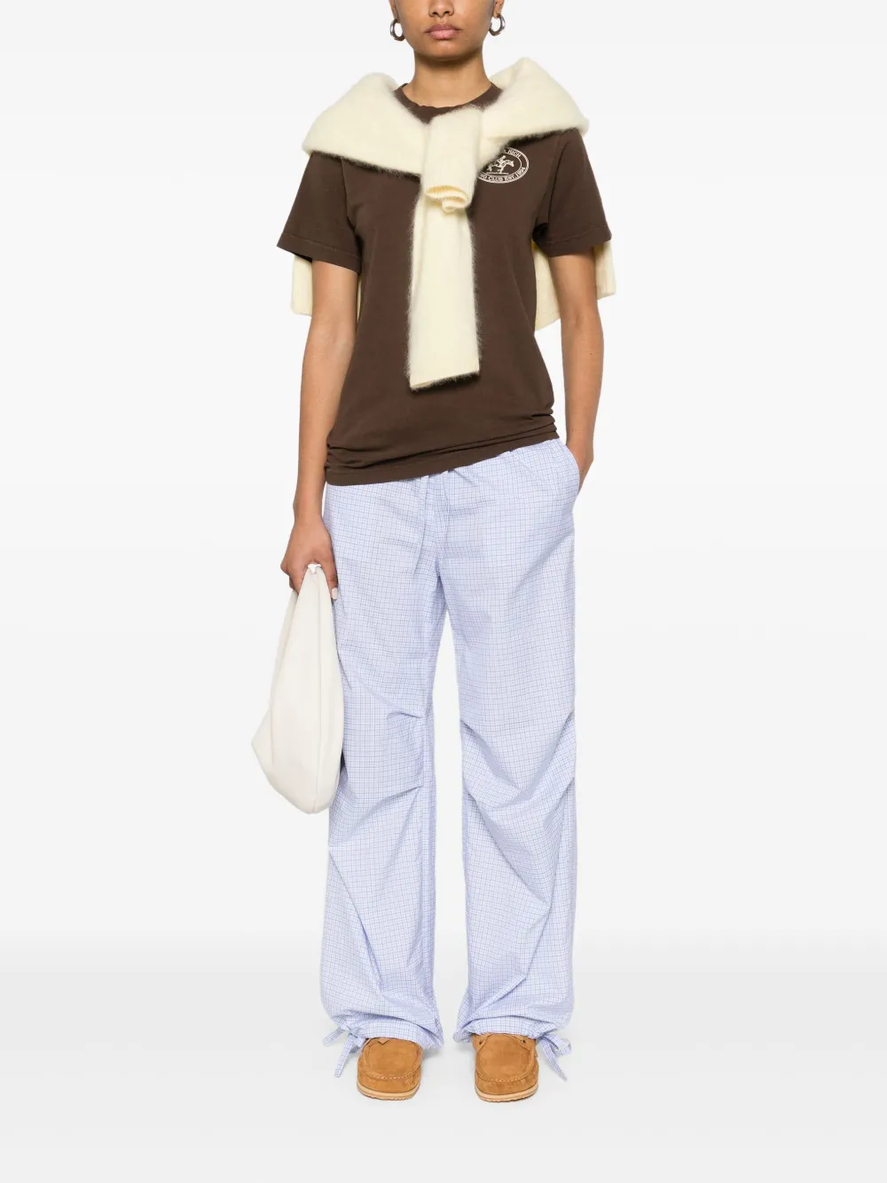 Sporty & Rich Riding Club T-shirt Bruin