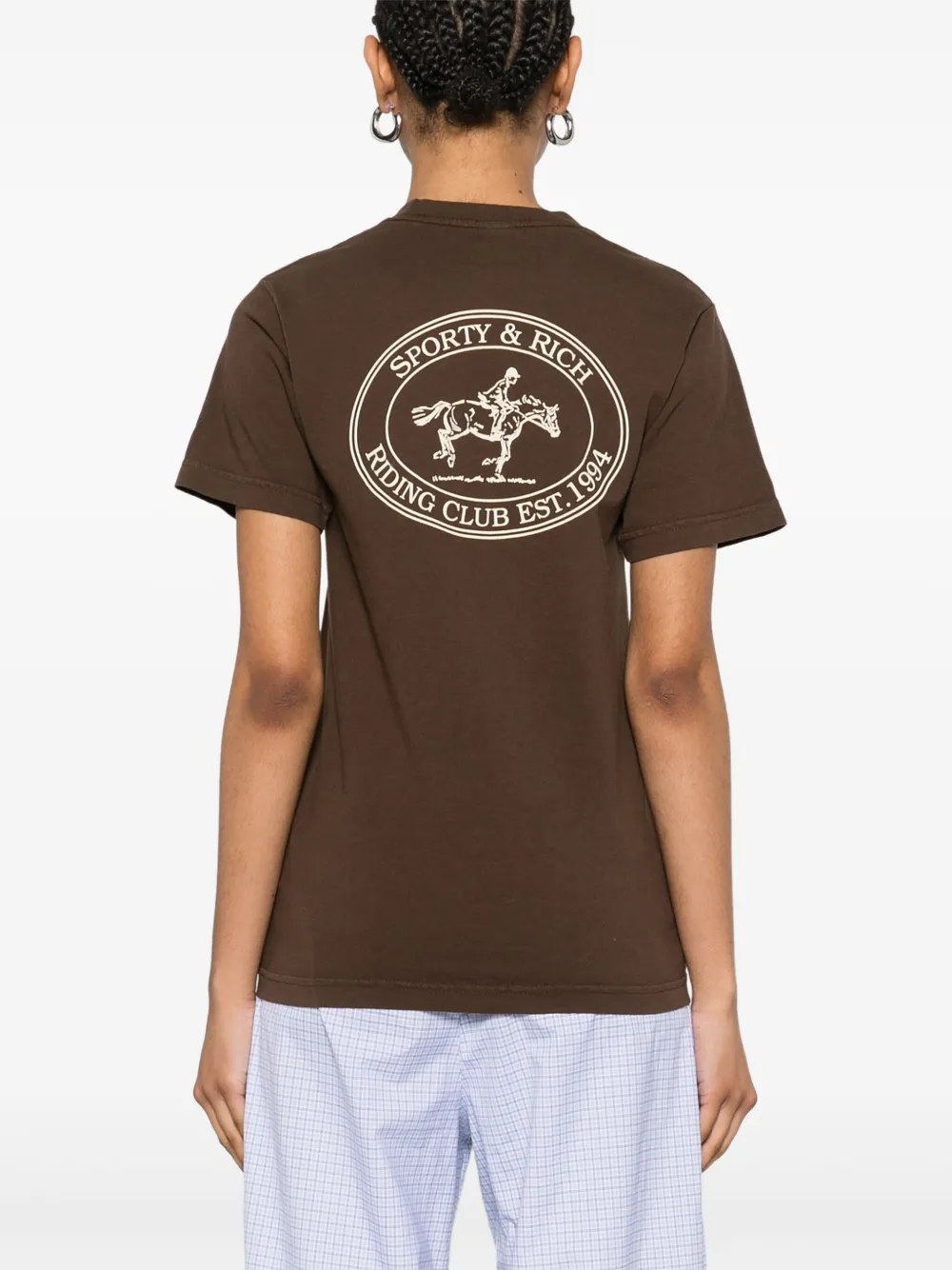 Sporty & Rich Riding Club T-shirt Bruin
