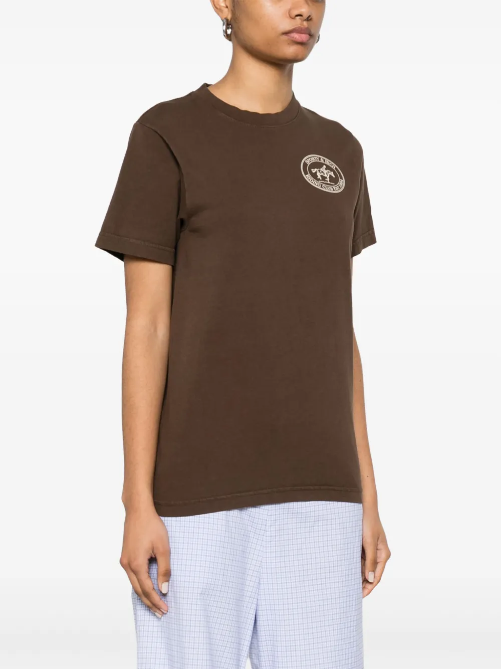 Sporty & Rich Riding Club T-shirt Bruin