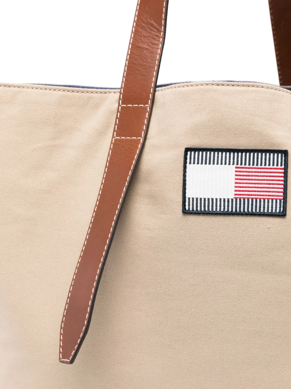 Tommy Hilfiger Shopper met logopatch Beige