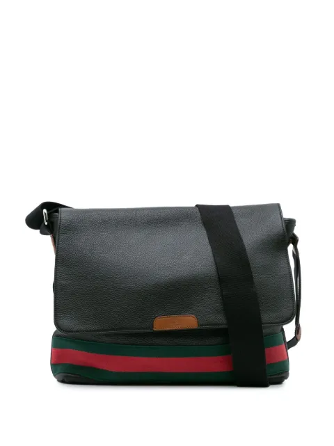 Gucci Pre-Owned 2000-2015 Leather Web Messenger Bag crossbody bag
