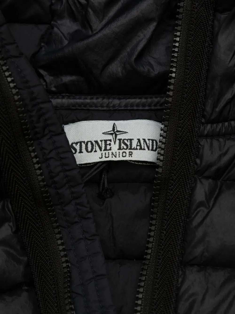 Stone Island Junior Gewatteerd jack Zwart