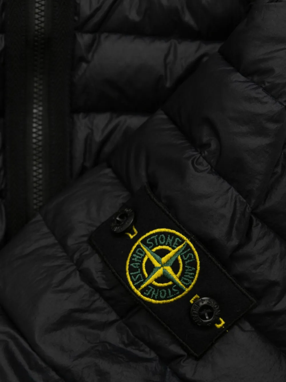 Stone Island Junior Gewatteerd jack Zwart