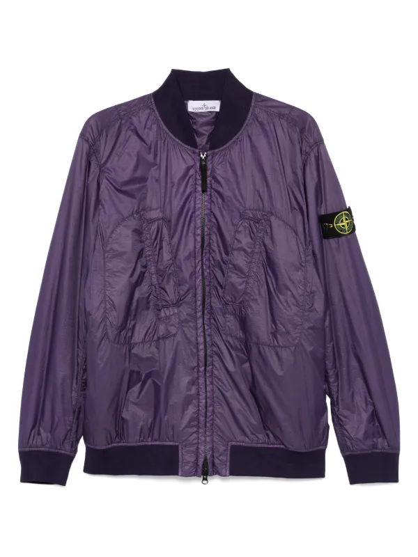 Stone Island logo-patch Bomber Jacket | Purple | FARFETCH