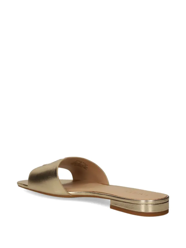 Lauren Ralph Lauren embossed-logo Sandals | Gold | FARFETCH