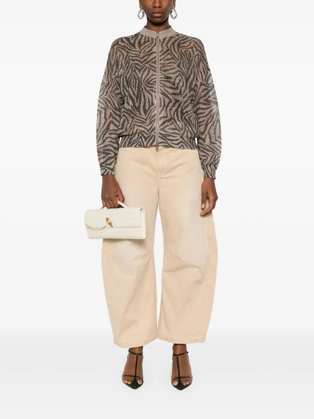 Brunello Cucinelli Opengebreid vest Bruin