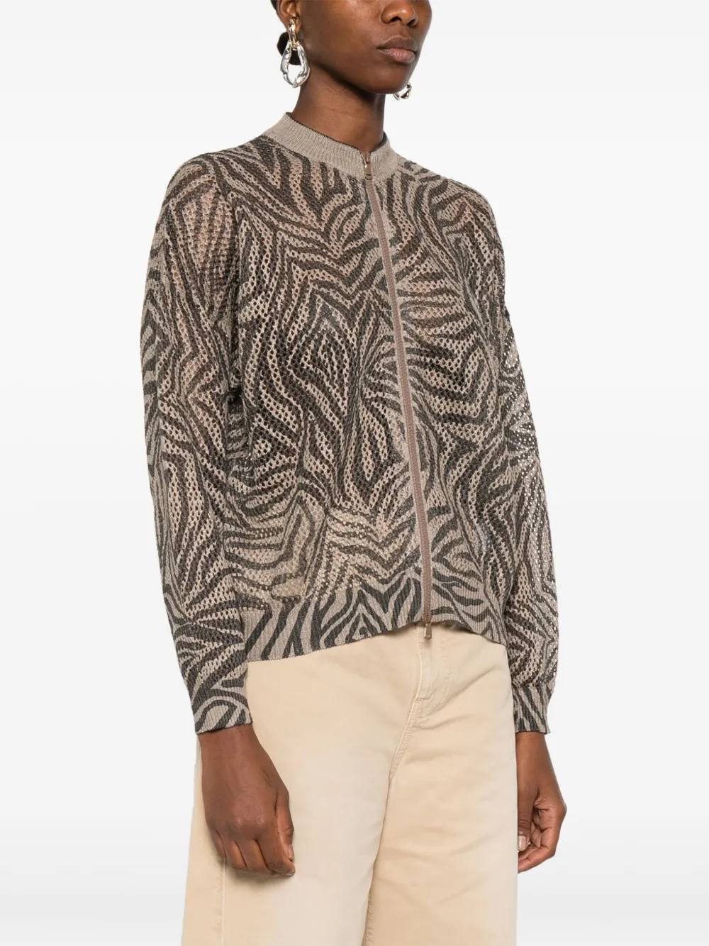 Brunello Cucinelli Opengebreid vest Bruin