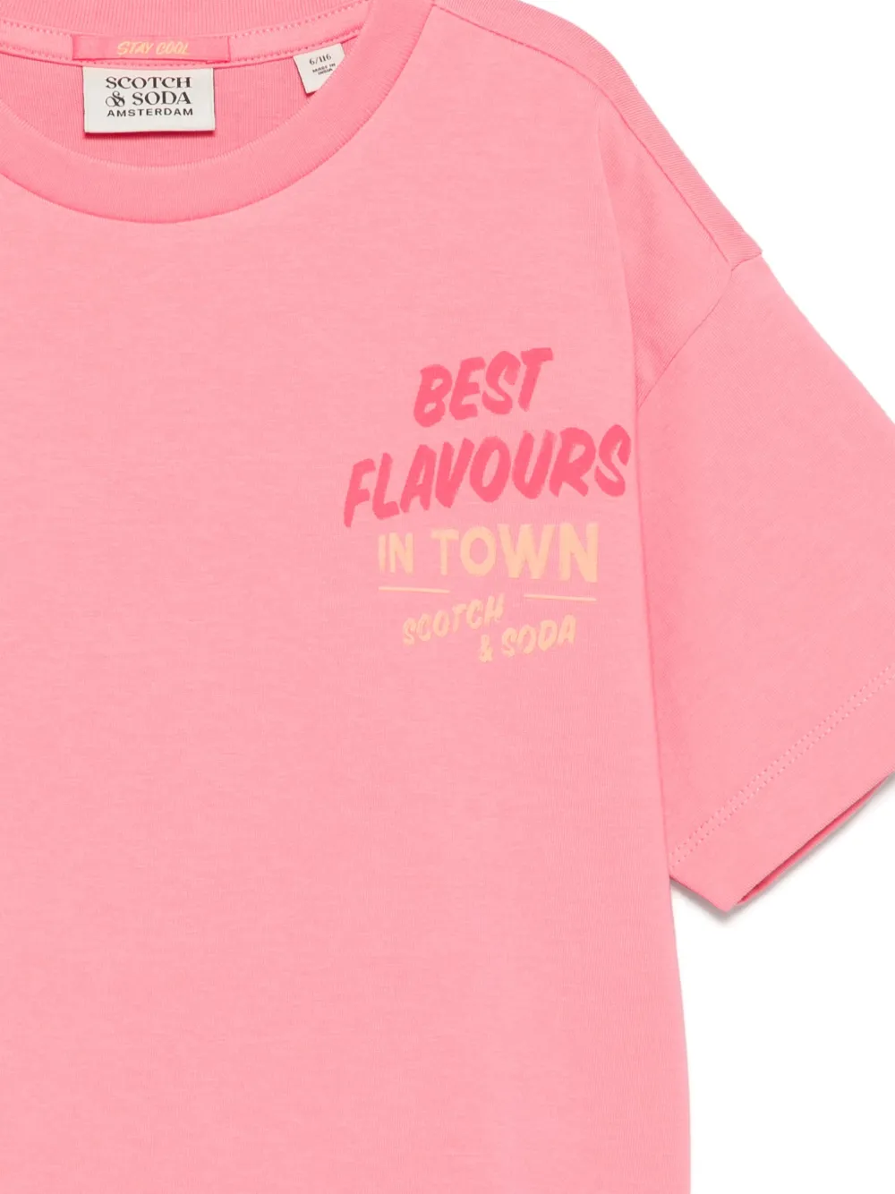 Scotch & Soda Kids T-shirt met tekst Roze