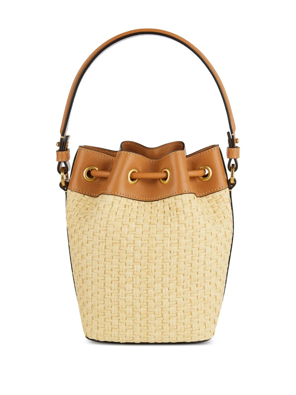 Valentino Floral-embroidered Bucket Bag In Neutral