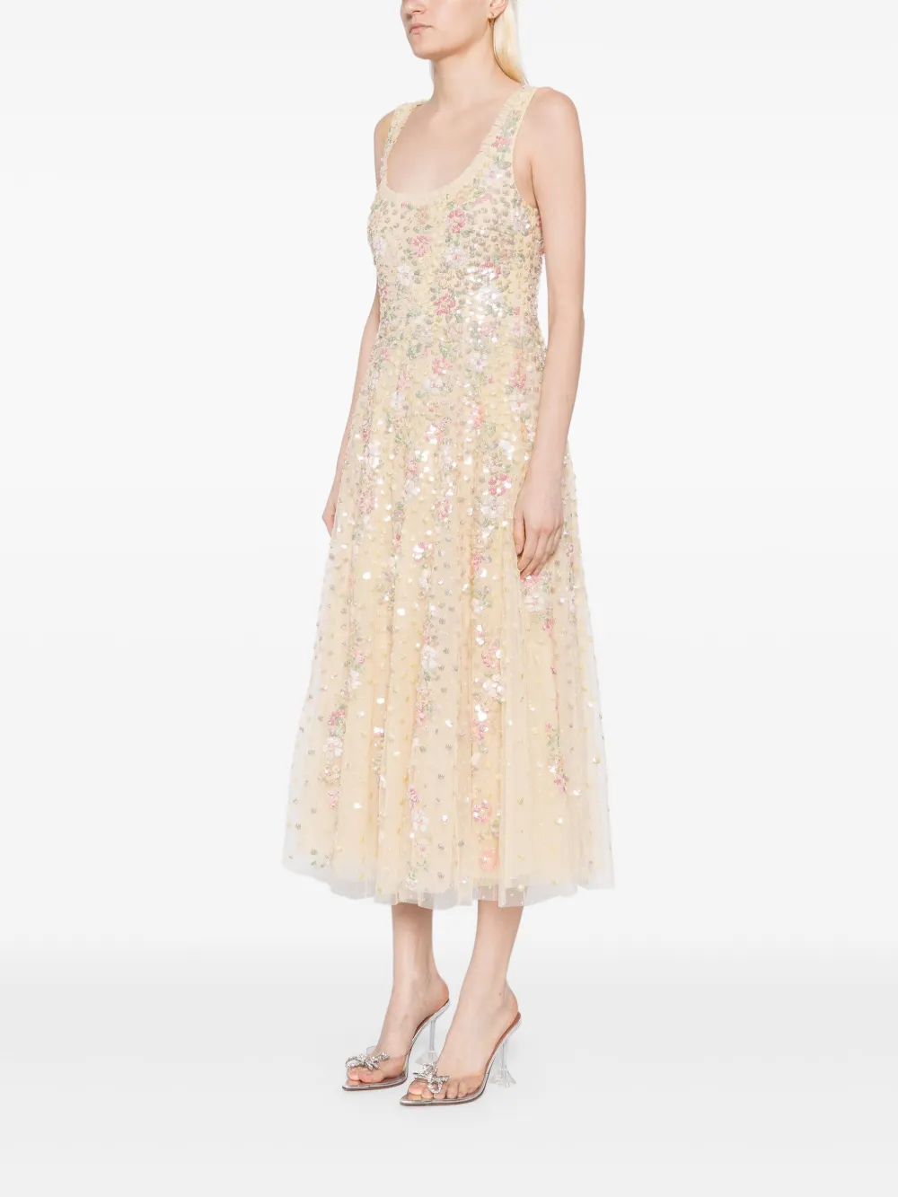 Needle & Thread Confetti jurk Beige