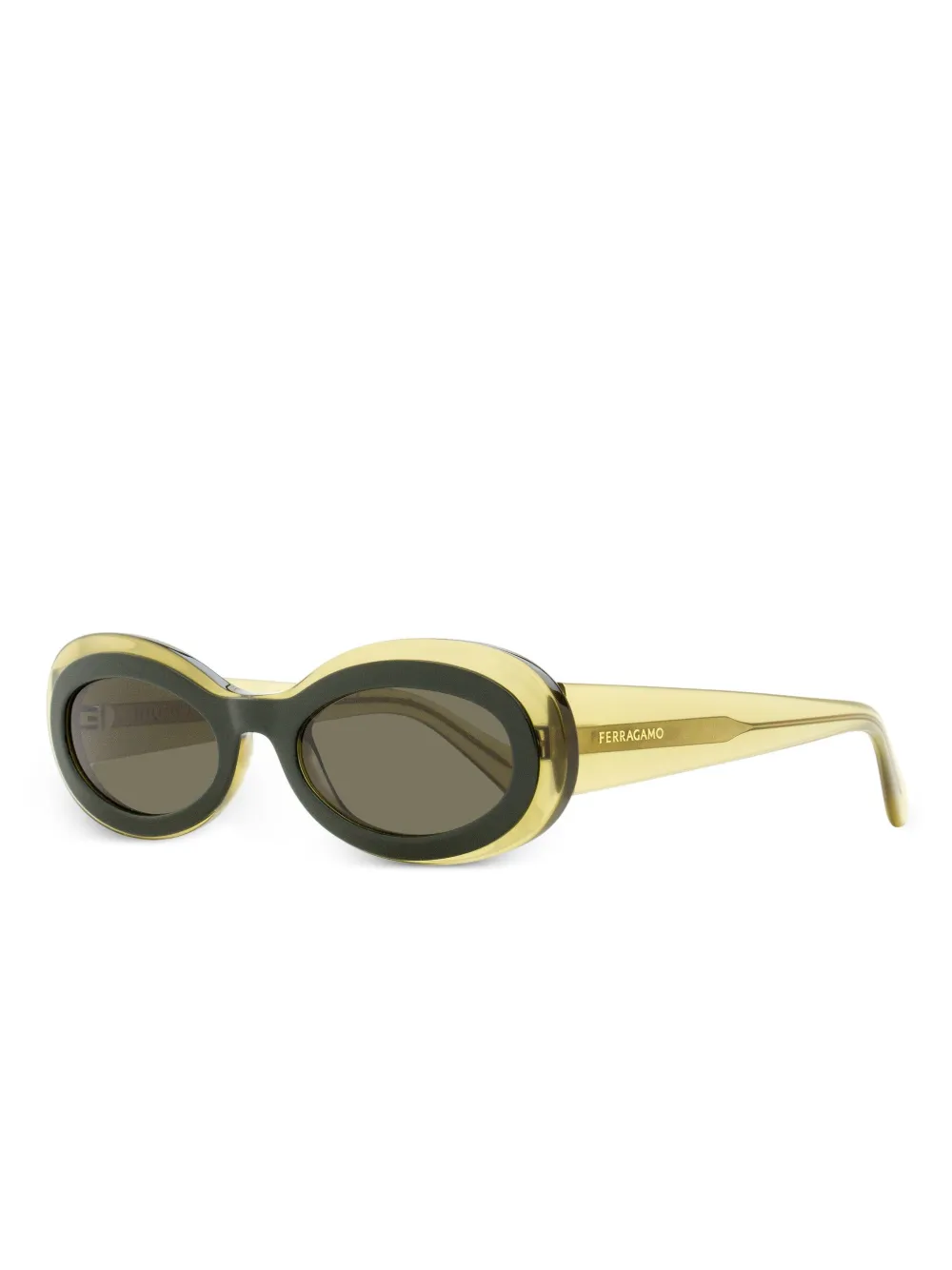 Ferragamo Eyewear oval-frame sunglasses Groen