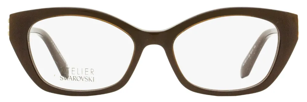 Swarovski cat-eye frame glasses - Marrone