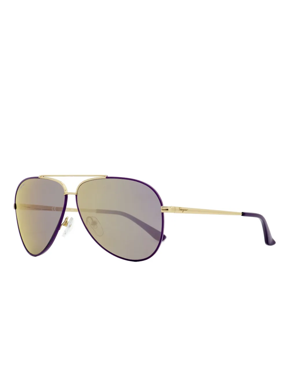 Ferragamo Eyewear Zonnebril met piloten montuur Paars