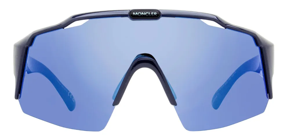 Moncler Eyewear Zonnebril met schild montuur Blauw