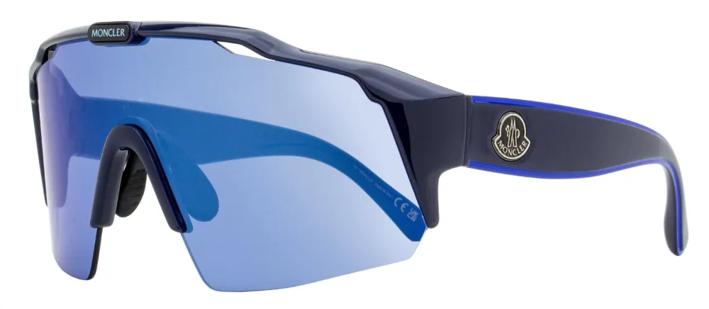 Moncler Eyewear Zonnebril met schild montuur Blauw