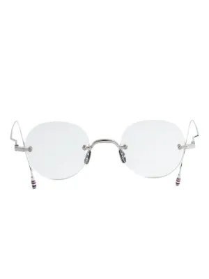 THOM BROWNE トムブラウン ラウンド型 クリアサングラス 眼鏡 シルバー
