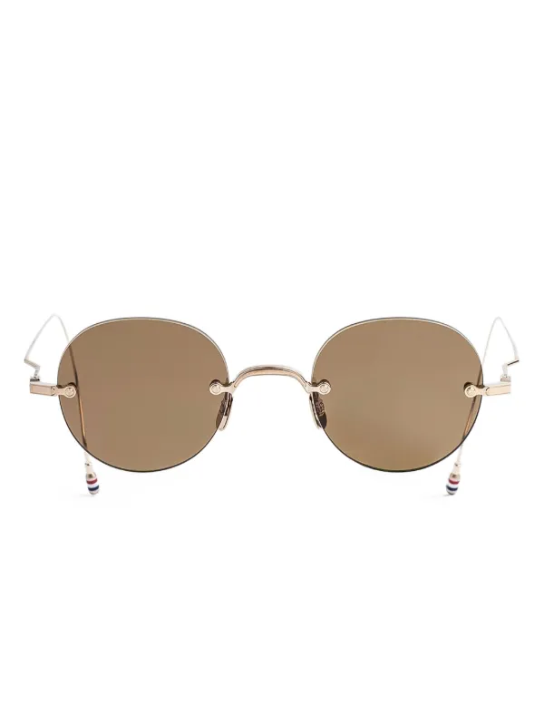 THOM BROWNE サングラス Thom Browne Eyewear ラウンドフレーム サングラス | ゴールドトーン