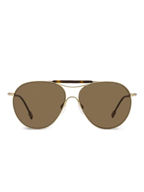 Zegna metal-frame pilot sunglasses