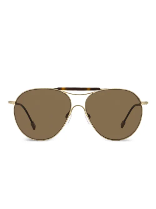Lunettes de soleil à monture pilote en métal - Zegna - Modalova