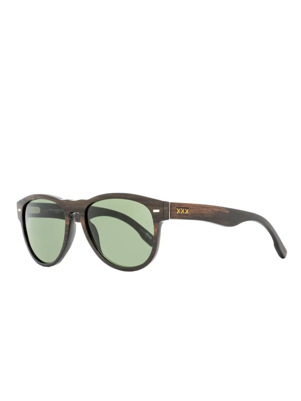 Zegna Zonnebril met rond montuur Bruin